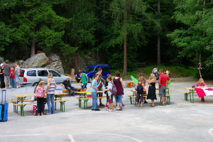 Arrivée des enfants à la Colonie