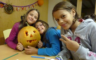 Arrivée des enfants du camp d’Automne