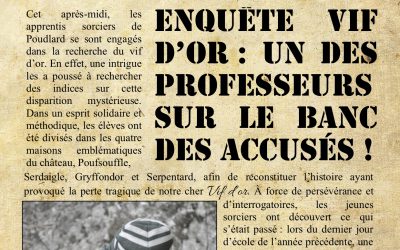 La gazette du sorcier: Poudlard, mardi 16 octobre2018