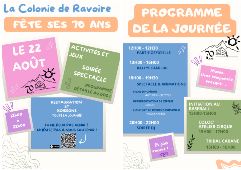 Affiche70ansv2 Affiches des 70 ans de la Colonie de Ravoire